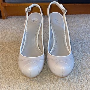 Bakers light grey & white sling back pumps! Gently worn! Size 7.  4” stiletto.
